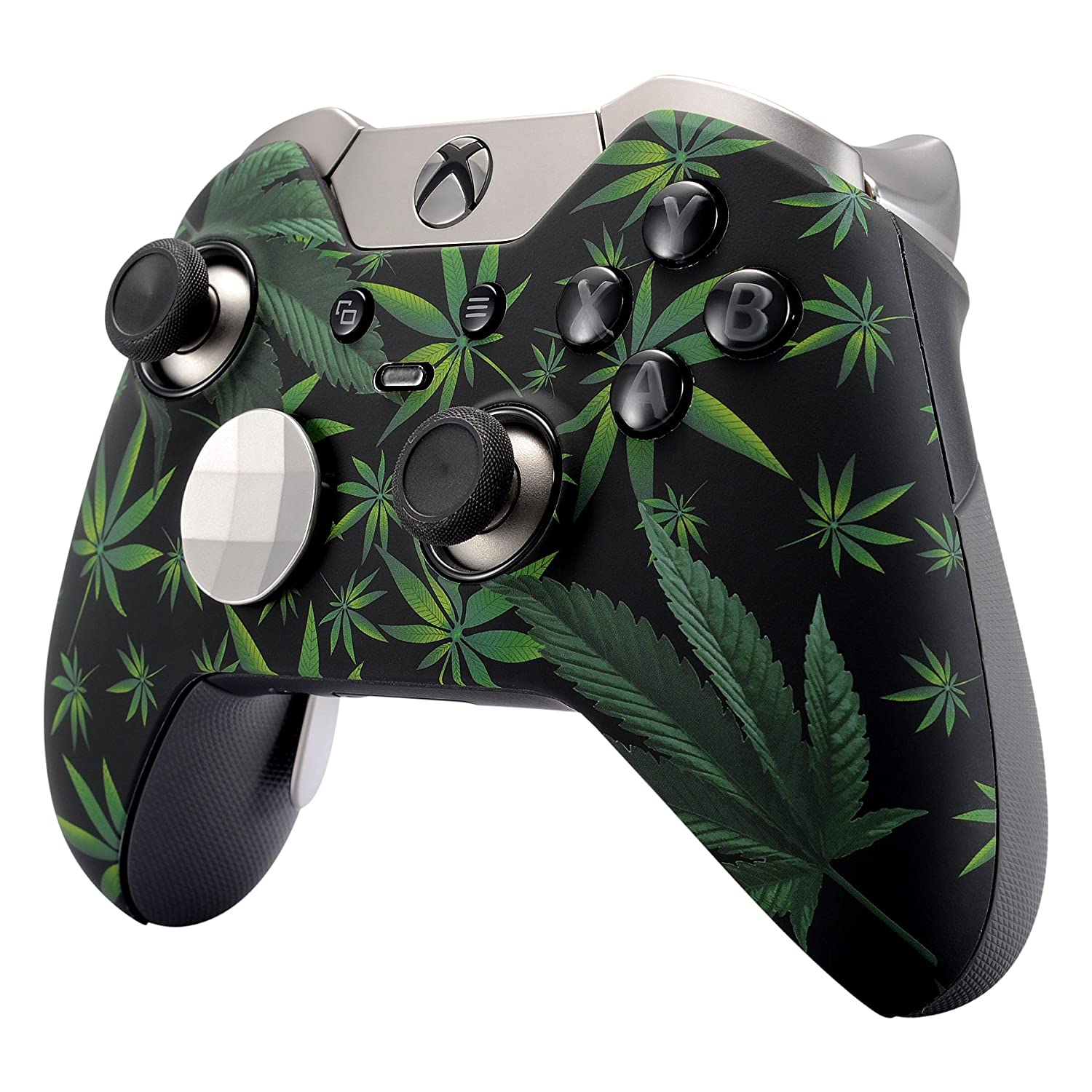eXtremeRate Green Weeds Patterned Front Housing Shell Faceplate for Xbox One Elite Controller Model - e4cents