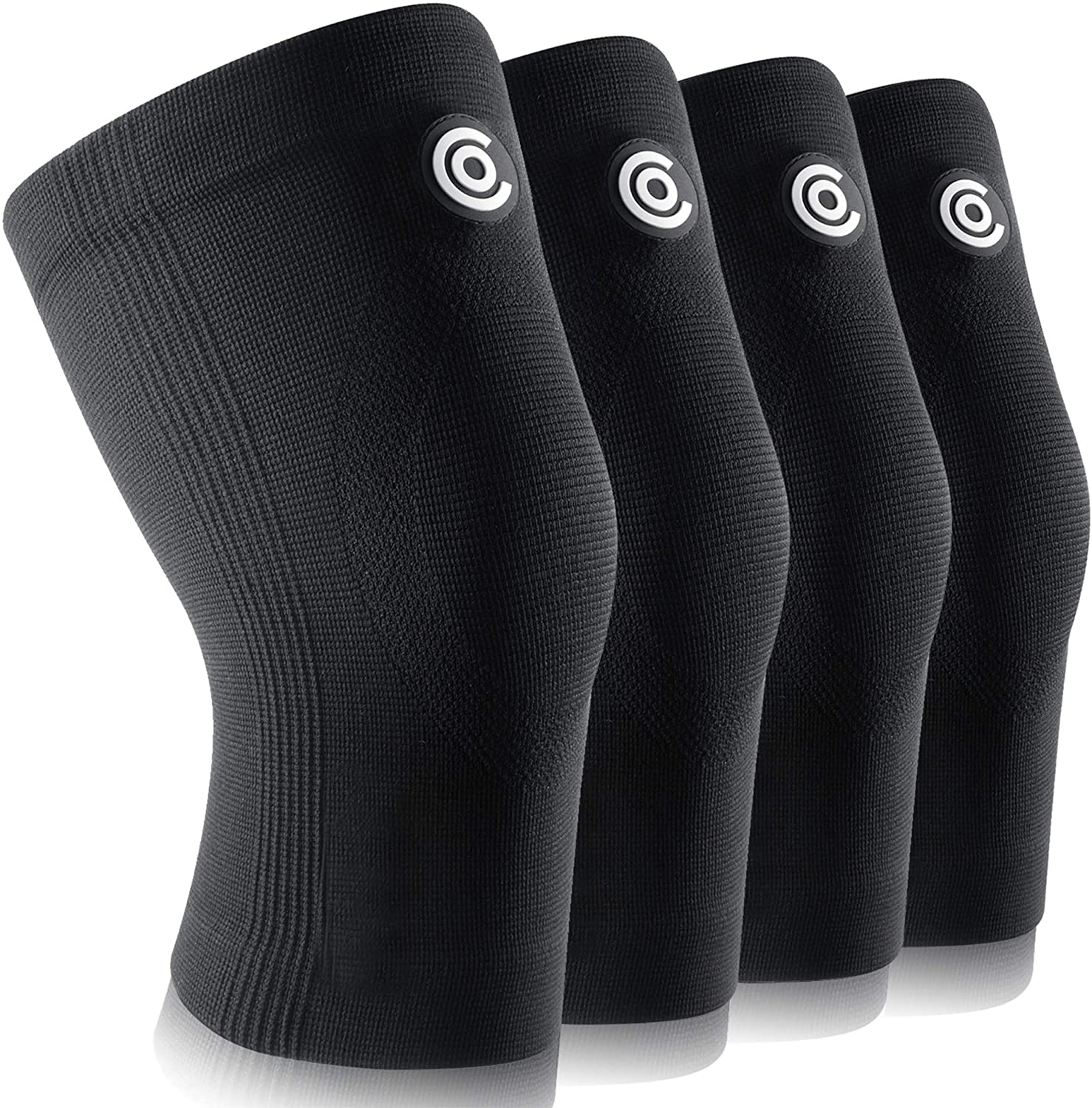 Cambivo Knee Support Brace( single), Knee Compression Sleeve for Running, Arthritis, ACL, Meniscus Tear, Sports. ( S SIZE, Black) - e4cents