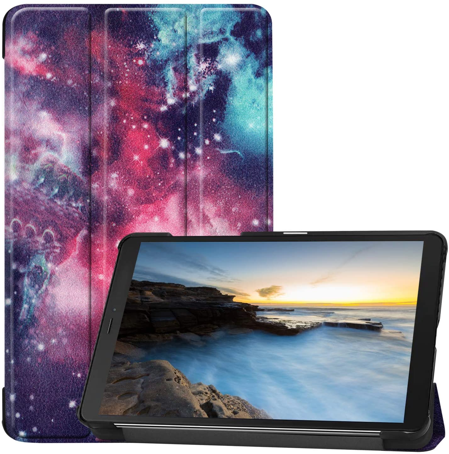 Smart Case for Samsung Tab A 8.0 2019, Ratesell Smart Trifold Stand Microfiber Lining Case Cover - VARIOUS DESIGNS. - e4cents