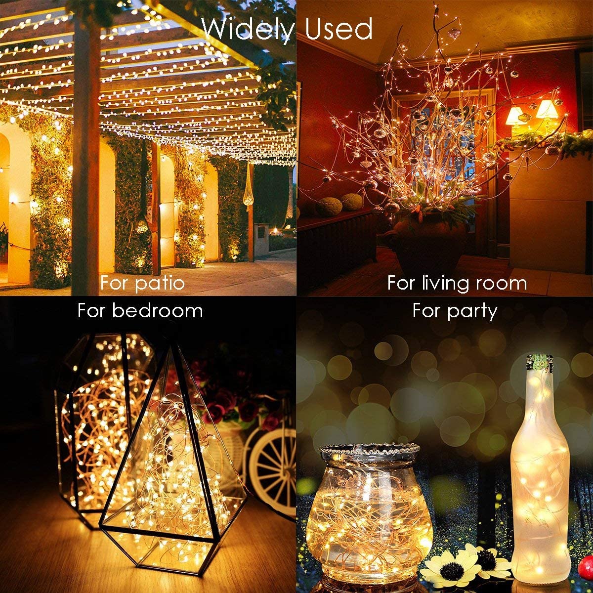 Solar String Lights, Ankway 200 LED for Indoor/ Patio Garden Christmas Decorative