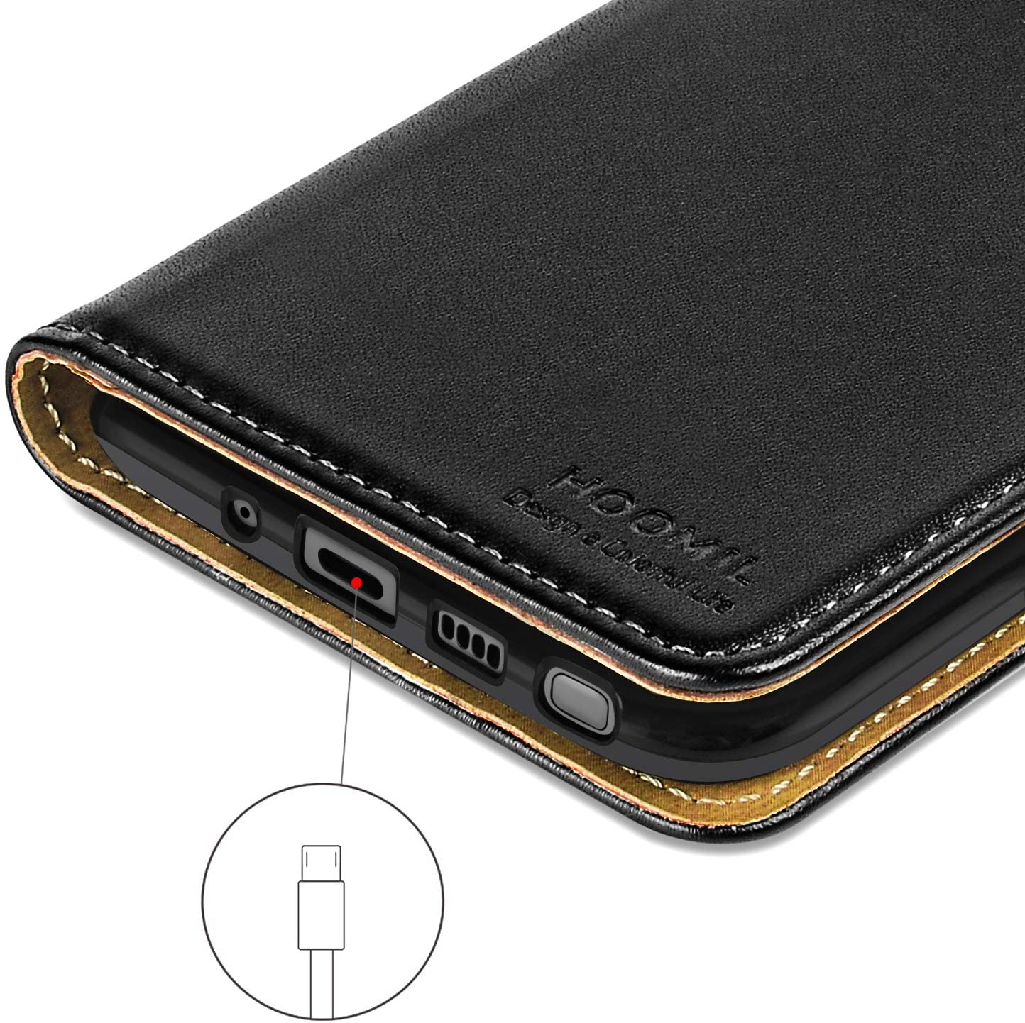 HOOMIL Premium Samsung Galaxy Note 10 Plus  Leather Folio Case - Black - e4cents
