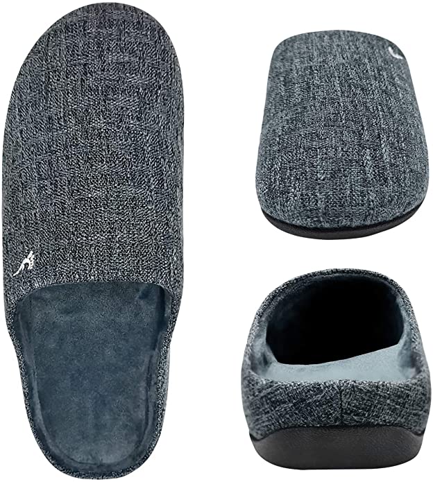SIZE 39 ERGOfoot Orthotic Slippers with Arch Support for Plantar Fasciitis Pain Relief - Grey - e4cents