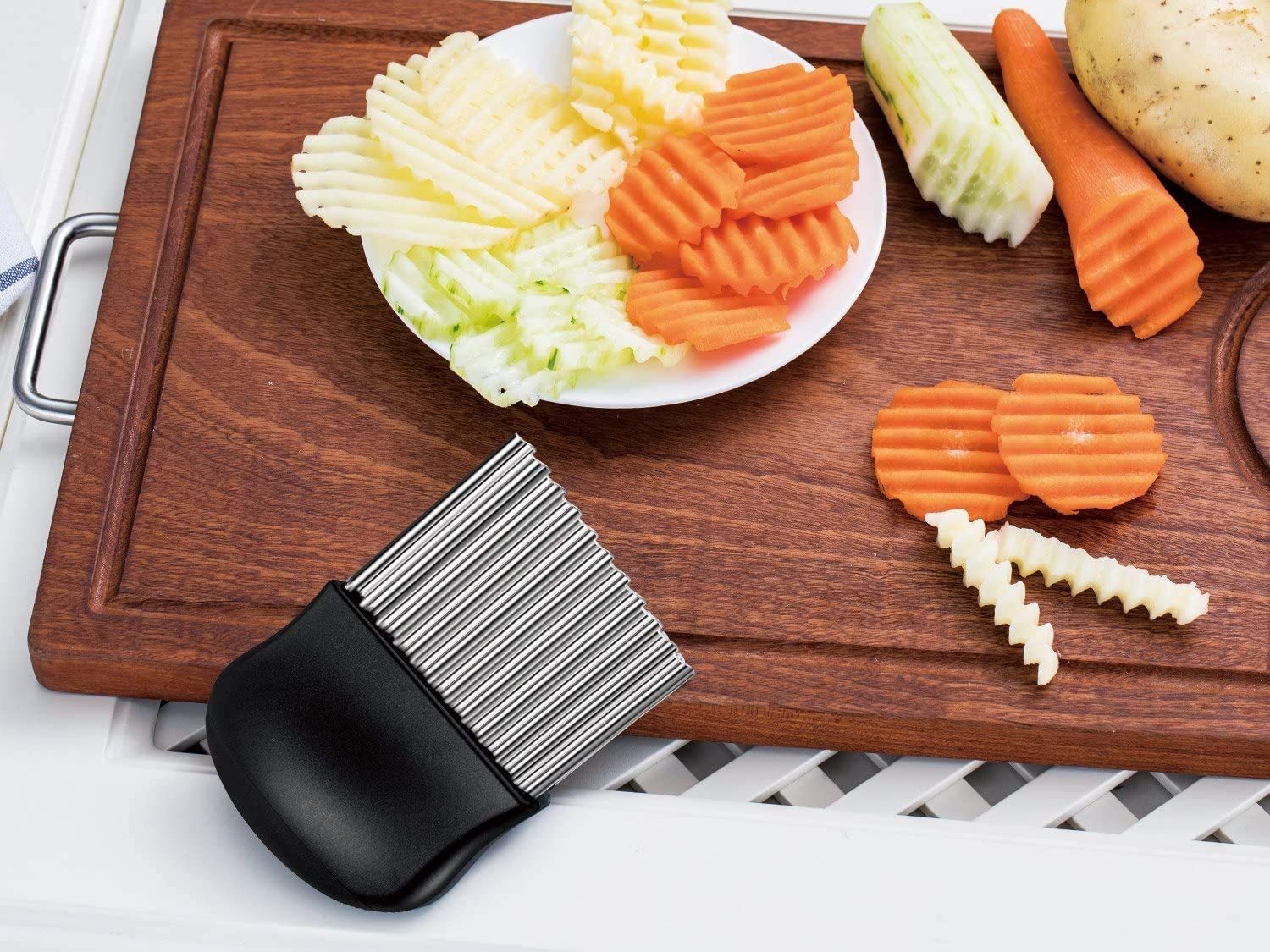 FREE - Potato Crinkle Cutter, Stainless Steel Crinkle Cutting Tool, Potato Fry Cutter. - e4cents