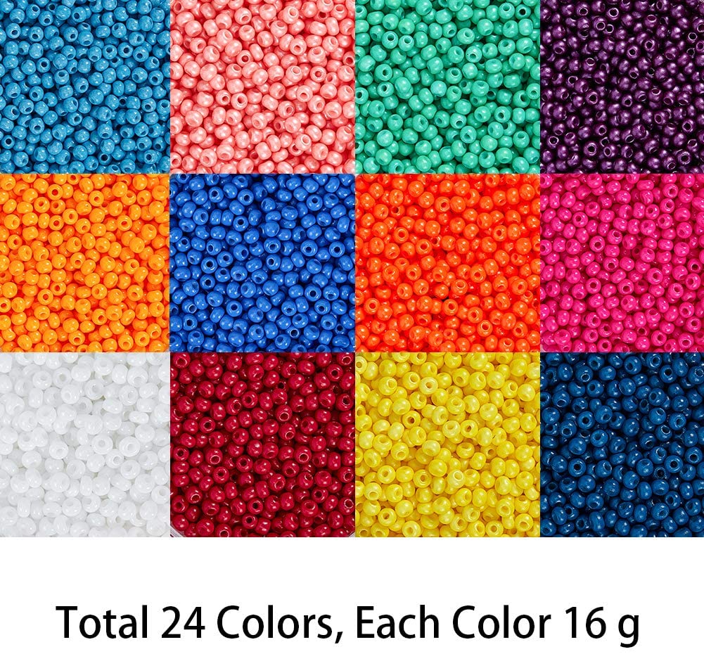 BENECREAT 24 Boxes of About 24000 Pcs 11/0 Multicolor Beading Glass Seed Beads - e4cents