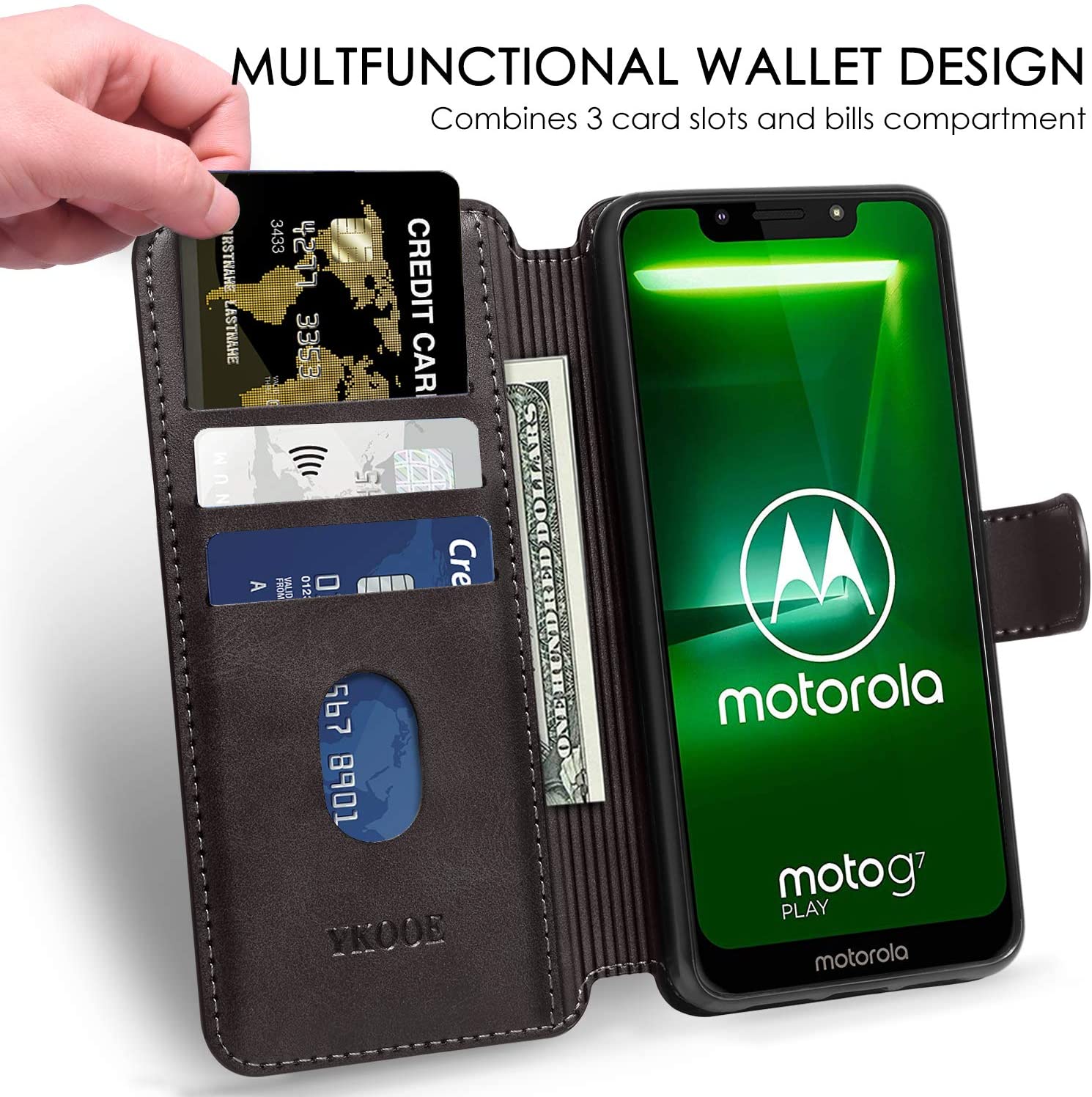 ykooe Case for Motorola Moto G7 Play - Black - e4cents