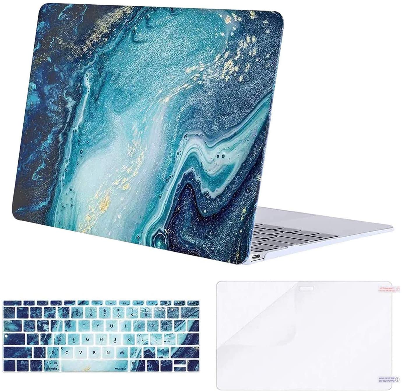 Creative Wave Marble - MacBook Air 13 inch Case 2009 - 2017 Release. Hard case only - e4cents