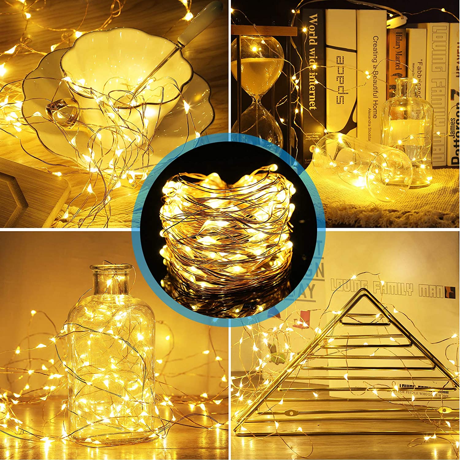 2 Modes Decoration Fairy String Lights, 100 LED 10M Mini Copper Wire Starry Lights Battery Powered.  (NC)