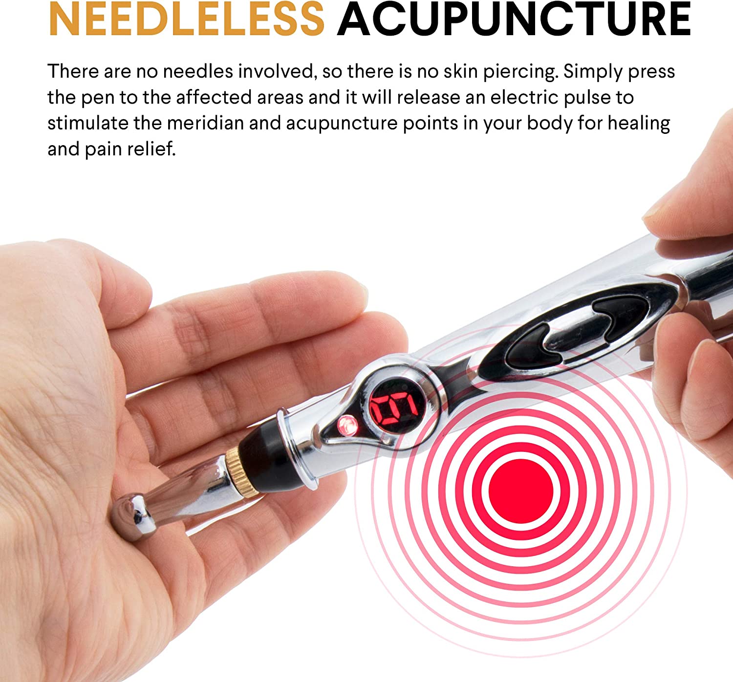 Blitzby 5-in-1 Electronic Acupuncture Pen, Meridian Energy Pen for Pain Relief (NC)