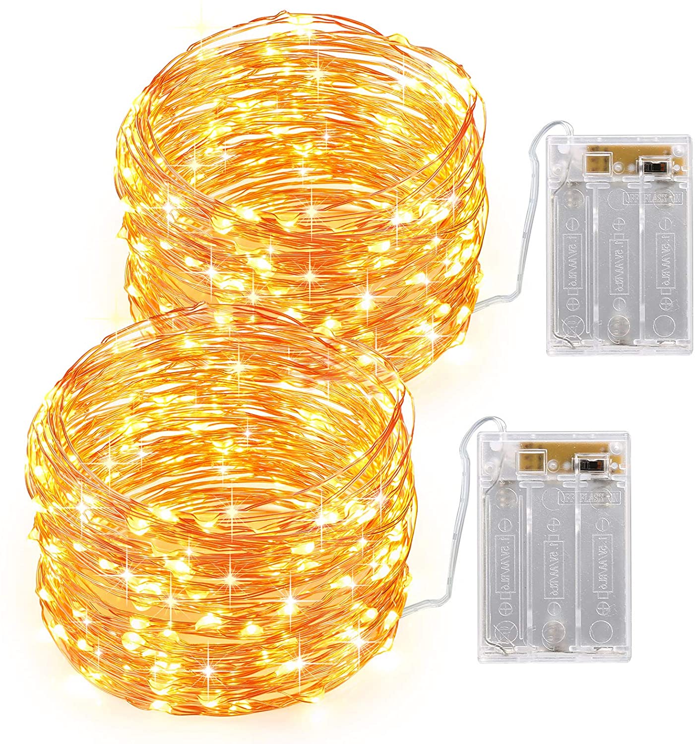 2 Modes Decoration Fairy String Lights, 100 LED 10M Mini Copper Wire Starry Lights Battery Powered.  (NC)