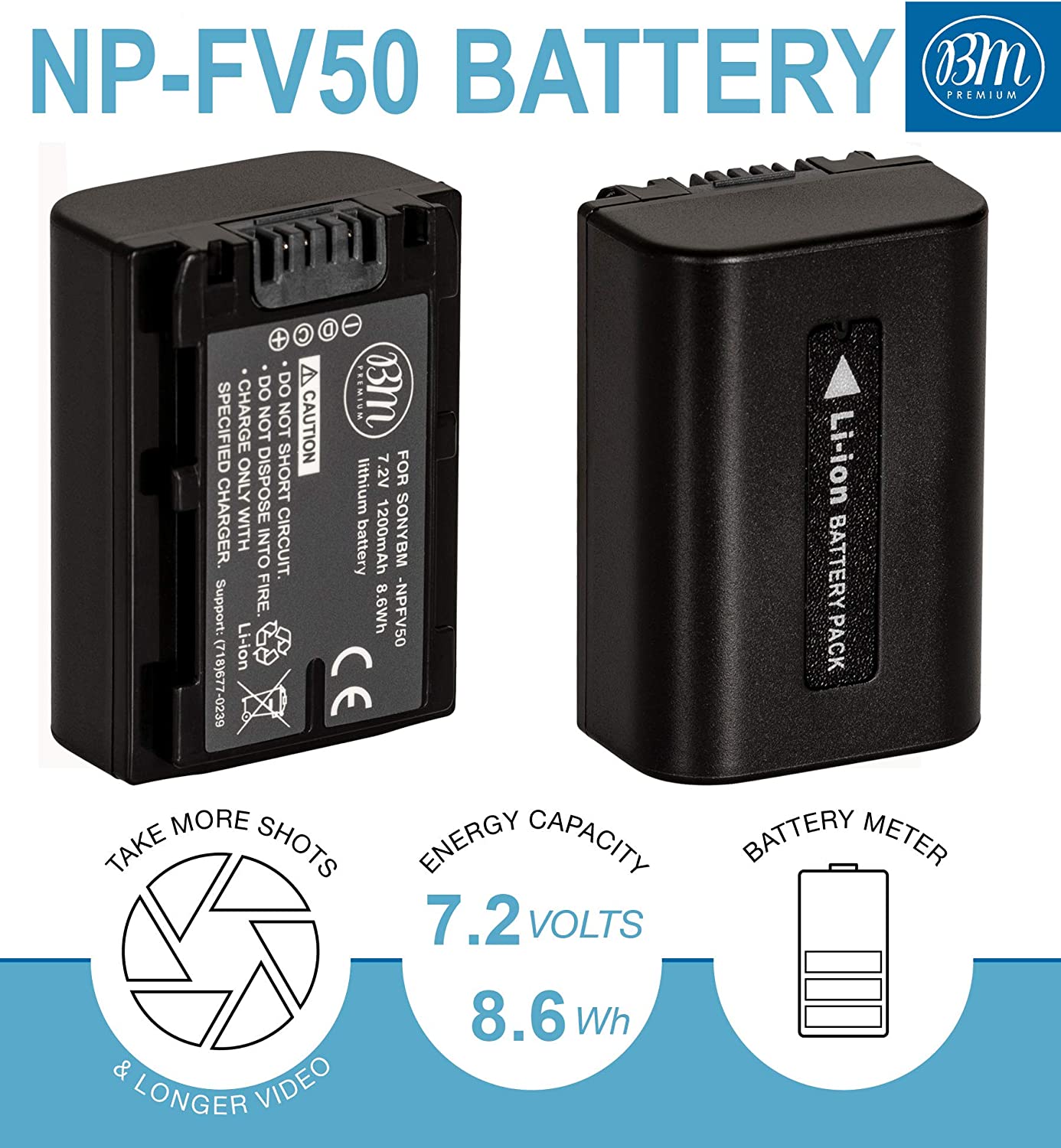 NP-FV50 Battery for Sony DCR-SR68 DCR-SR88 DCR-SX15 (NC)