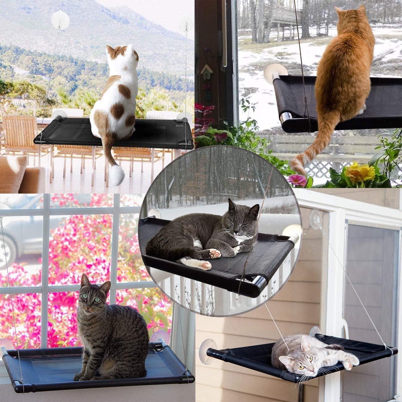 Cat Window Perch Cat Hammock Bed Window Seat with Durable Heavy Duty Suction Cups - e4cents