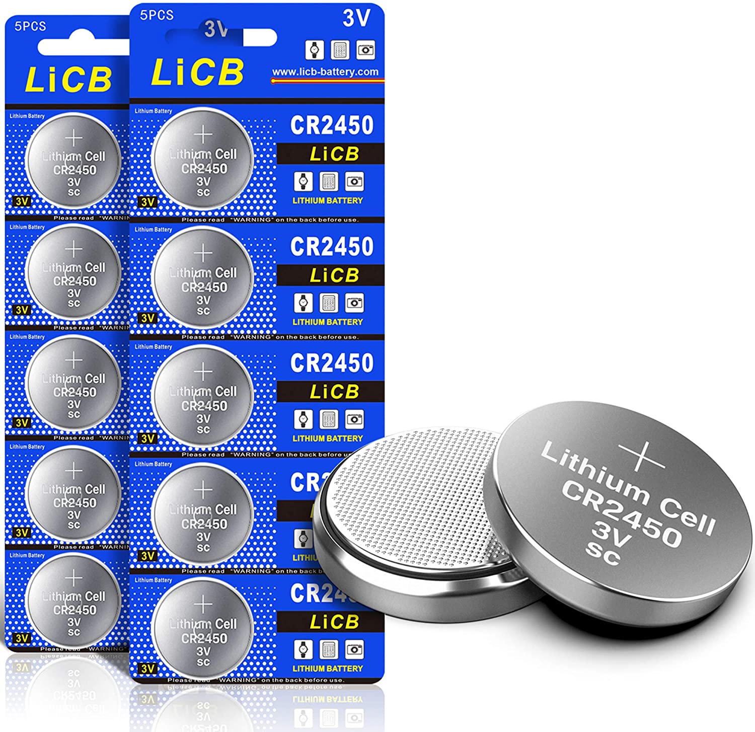 LiCB 10 PCS cr 2450 3V Lithium Battery CR2450 Cell Battery - e4cents