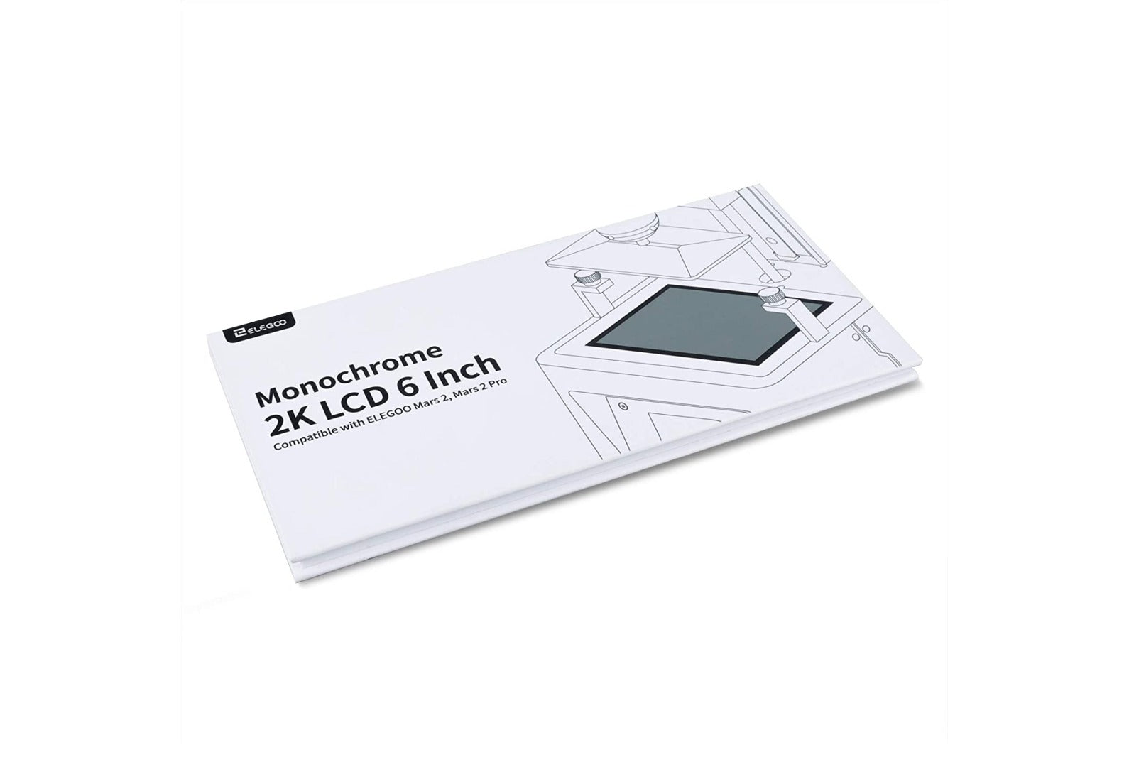 6.08 Inches Monochrome 2K LCD Compatible with ELEGOO Mars 2 and ELEGOO Mars 2 Pro Resin 3D Printers  (LNC)