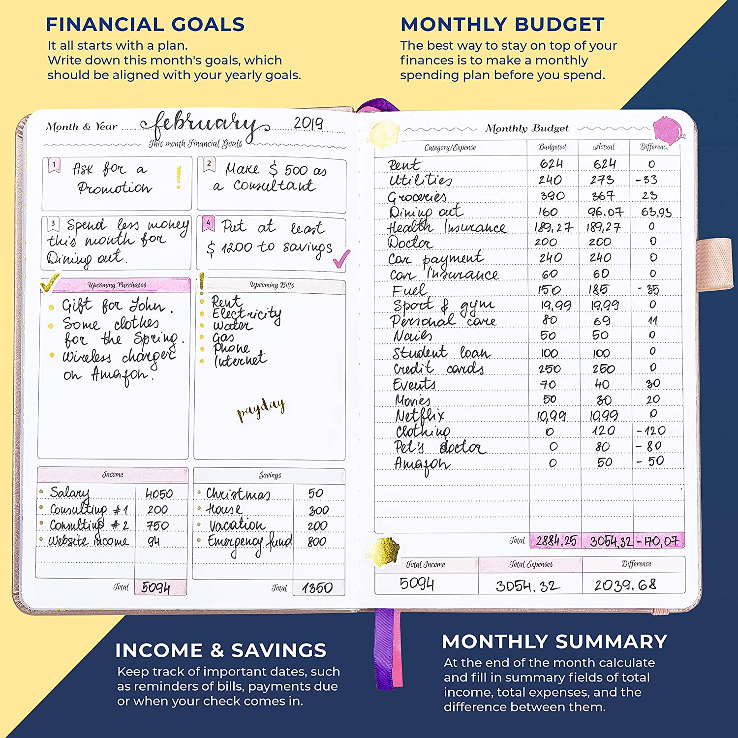 GoGirl Budget Planner – Monthly Financial Planner Organizer Budget Book - e4cents