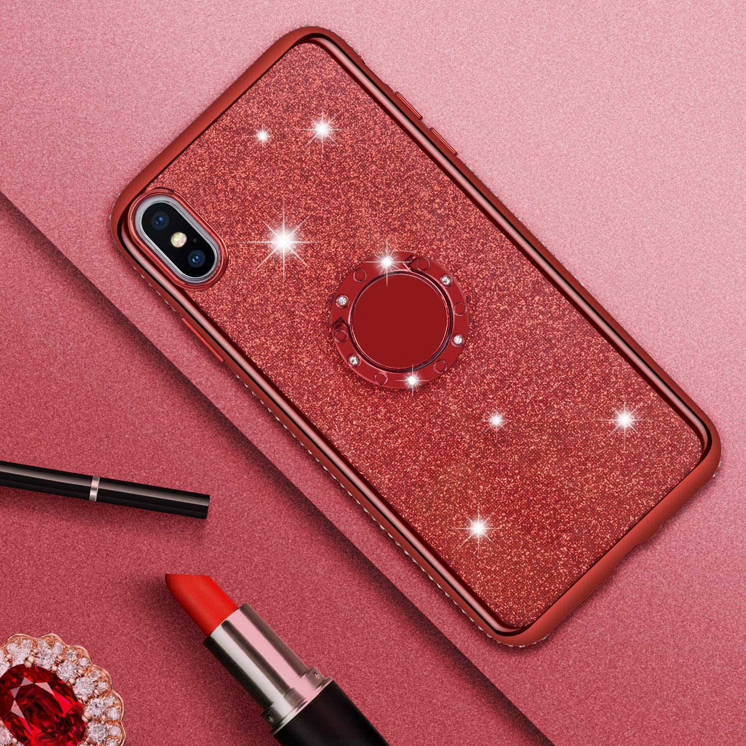iPhone Xr Case,Glitter Cute Phone Girls Women Case with Kickstand. - e4cents