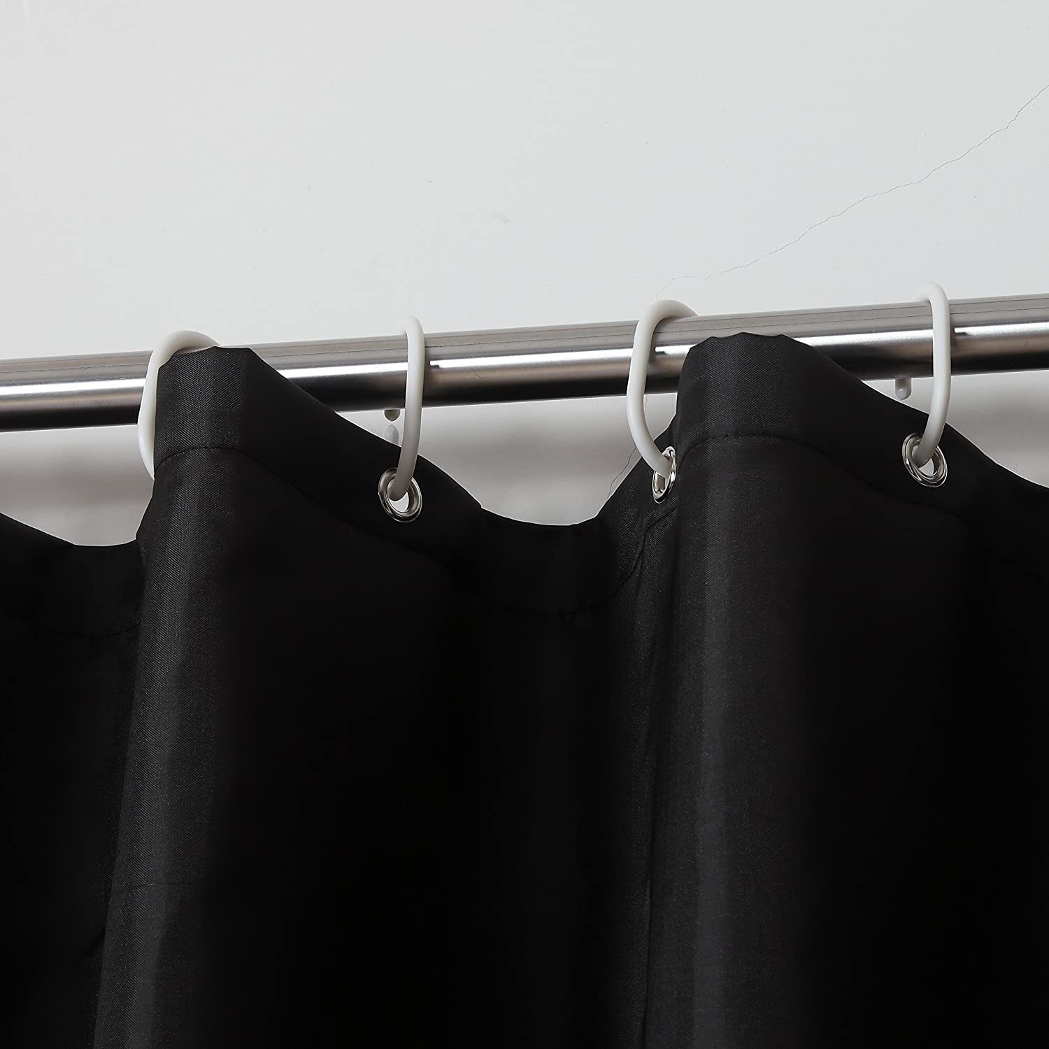 Yuunity Mildew Resistant Polyester Fabric Shower Curtain  - black - e4cents