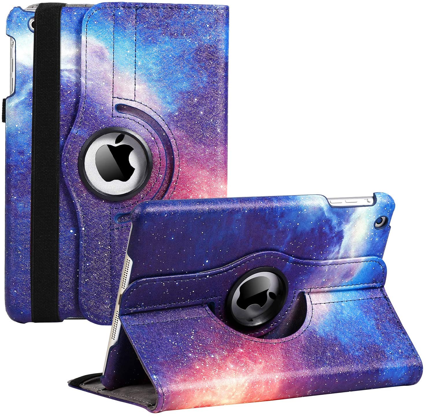 iPad 8th Gen (2020) / 7th Generation (2019) 10.2 Inch  - 360 Degree Rotating Smart Protective Stand Cover with Auto Sleep/Wake, Blossom - e4cents