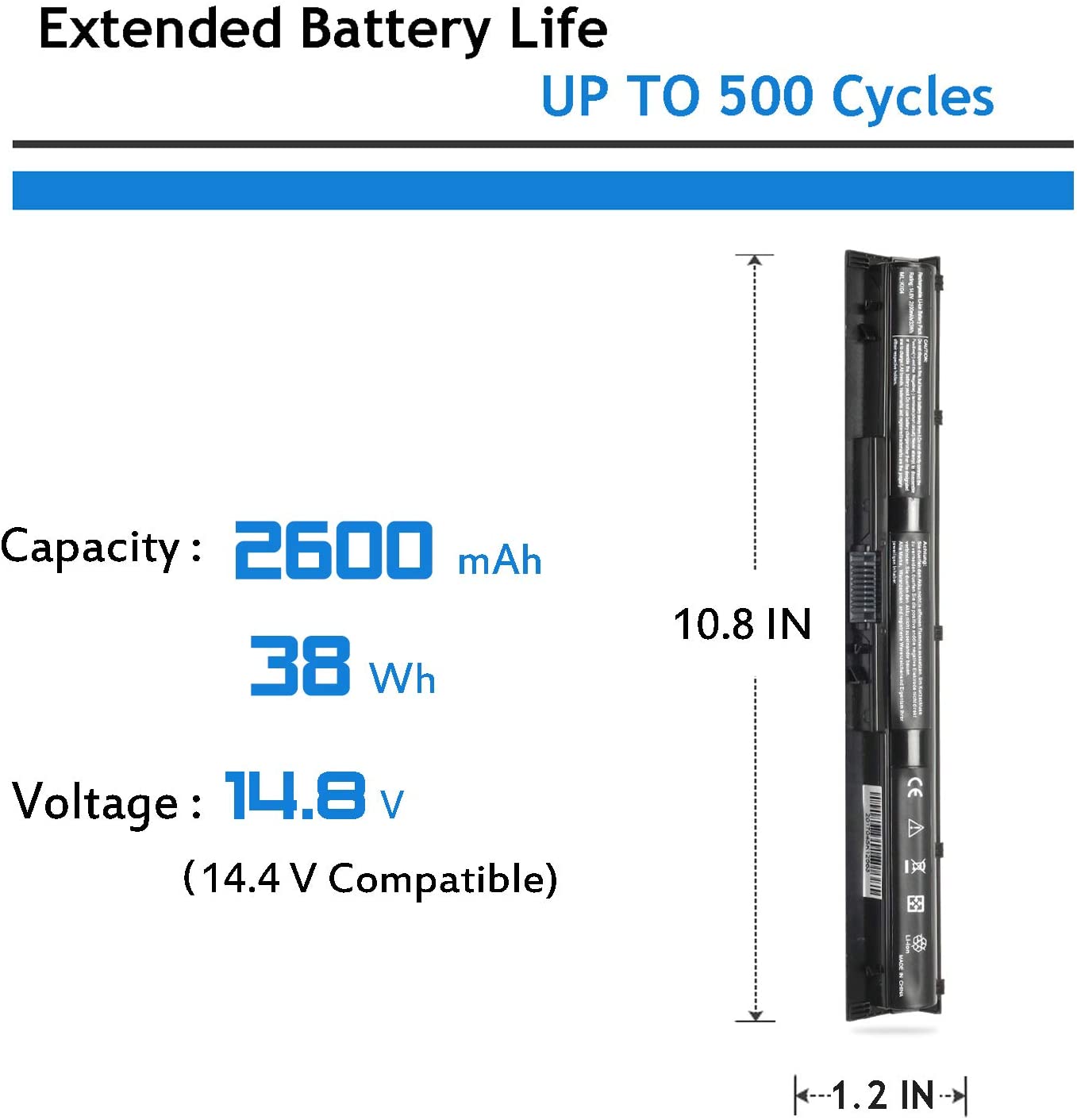 KI04 Laptop Battery for HP Pavilion TPN-Q158, TPN-Q159, TPN-Q160 Series.