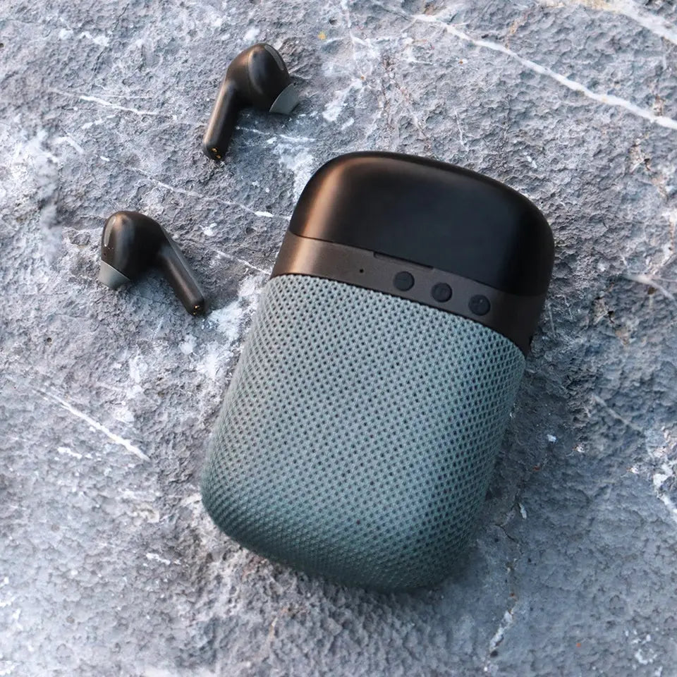 Get the best of both worlds with our 2-in-1 wireless Bluetooth speaker and earbuds - perfect for mobile music and DJing on-the-go!