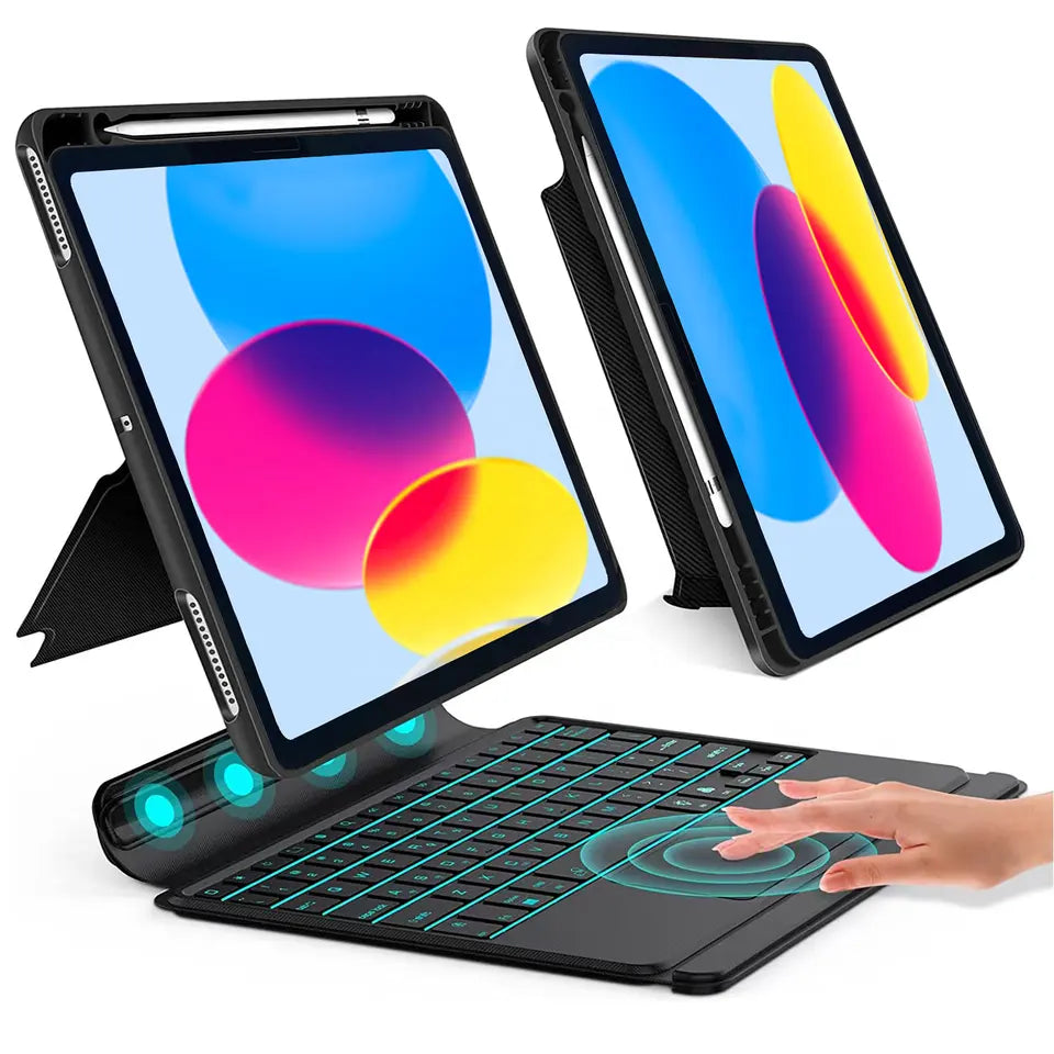 Ultimate iPad 10th Generation 7-Color Backlit, Detachable Rugged Combo Keyboard with Trackpad, Multi-Angle Viewing, and Magnetic Design - Perfect for 2022 10th Gen!(NC)