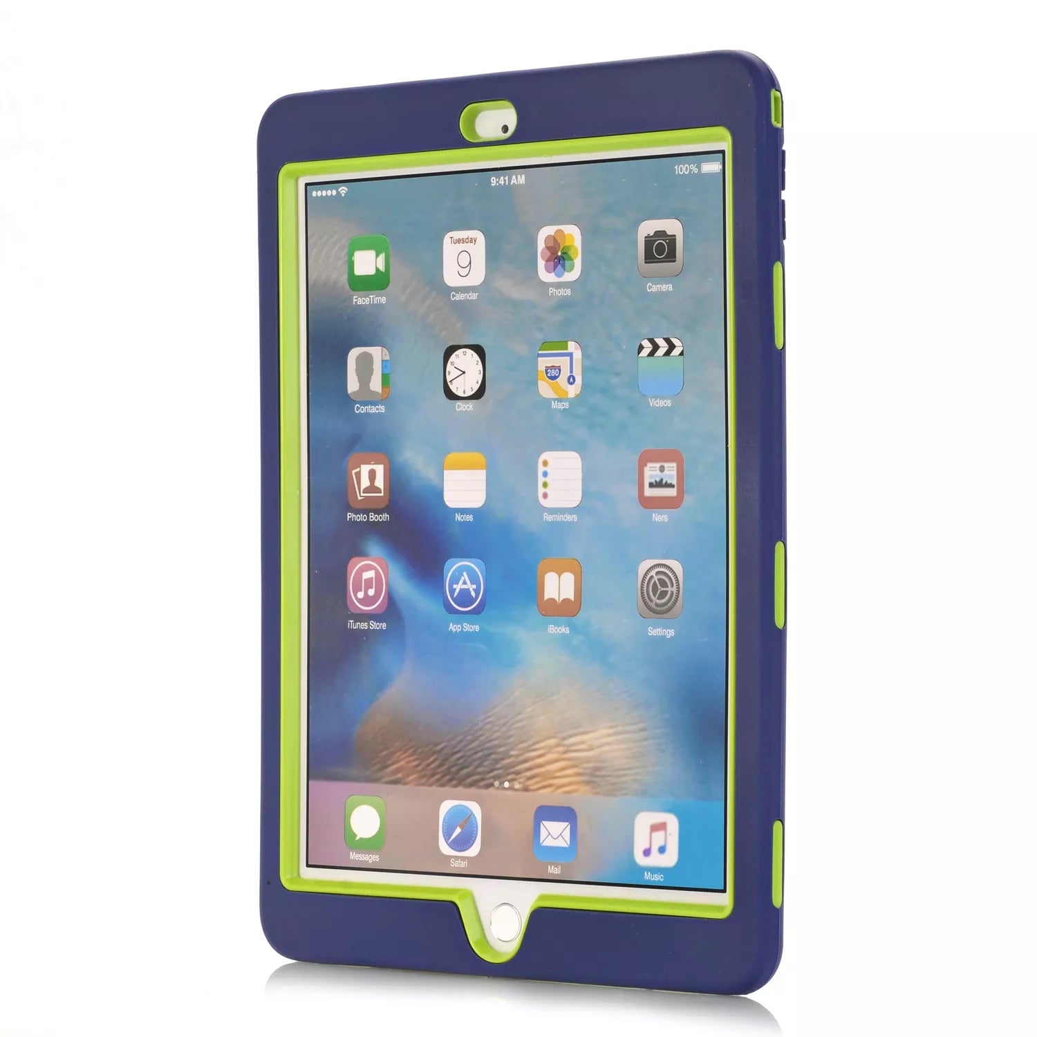 Heavy Duty Shockproof Rugged Protective Case For iPad Air 2 Case Retina. - (Blue/Green) - e4cents