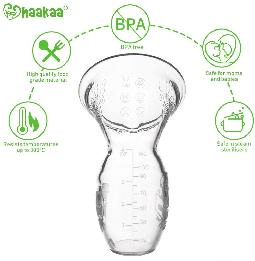 Haakaa Silicone Breast Pump with Suction Base. 4oz/100ml.