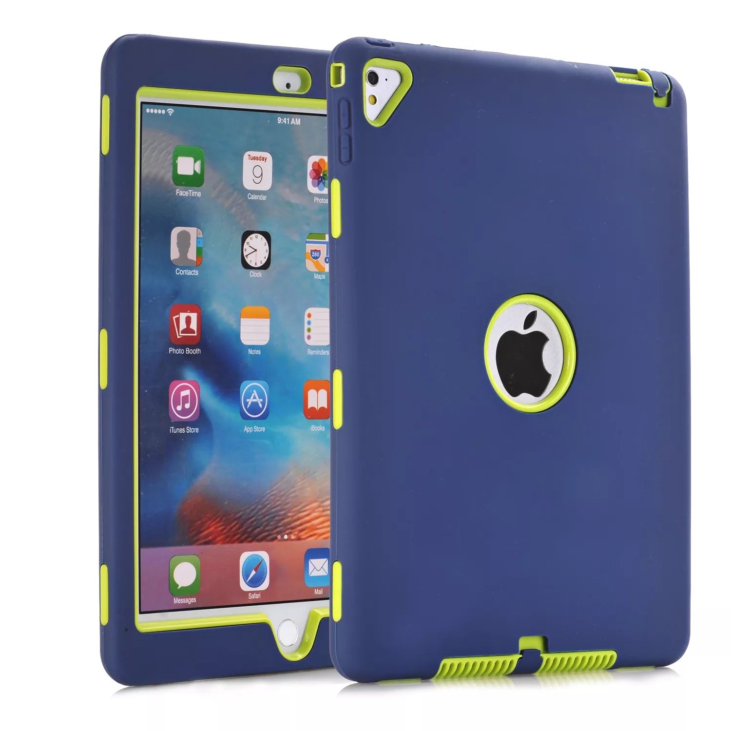 Heavy Duty Shockproof Rugged Protective Case For iPad Air 2 Case Retina. - (Blue/Green) - e4cents
