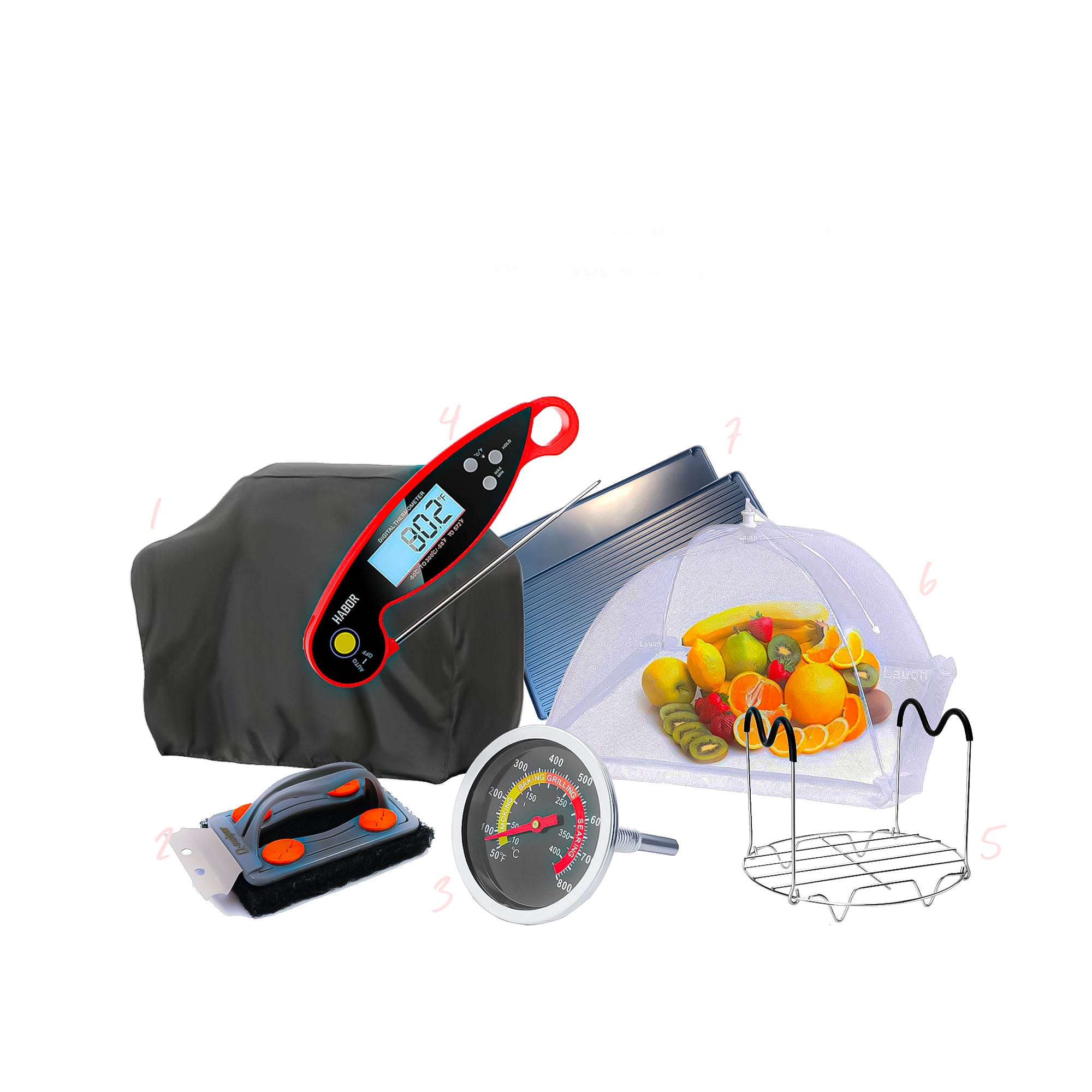 Premium BBQ Bundle for Smooth Grills - 7-in-1 Barbecue Cooking Kit smart pack - e4cents