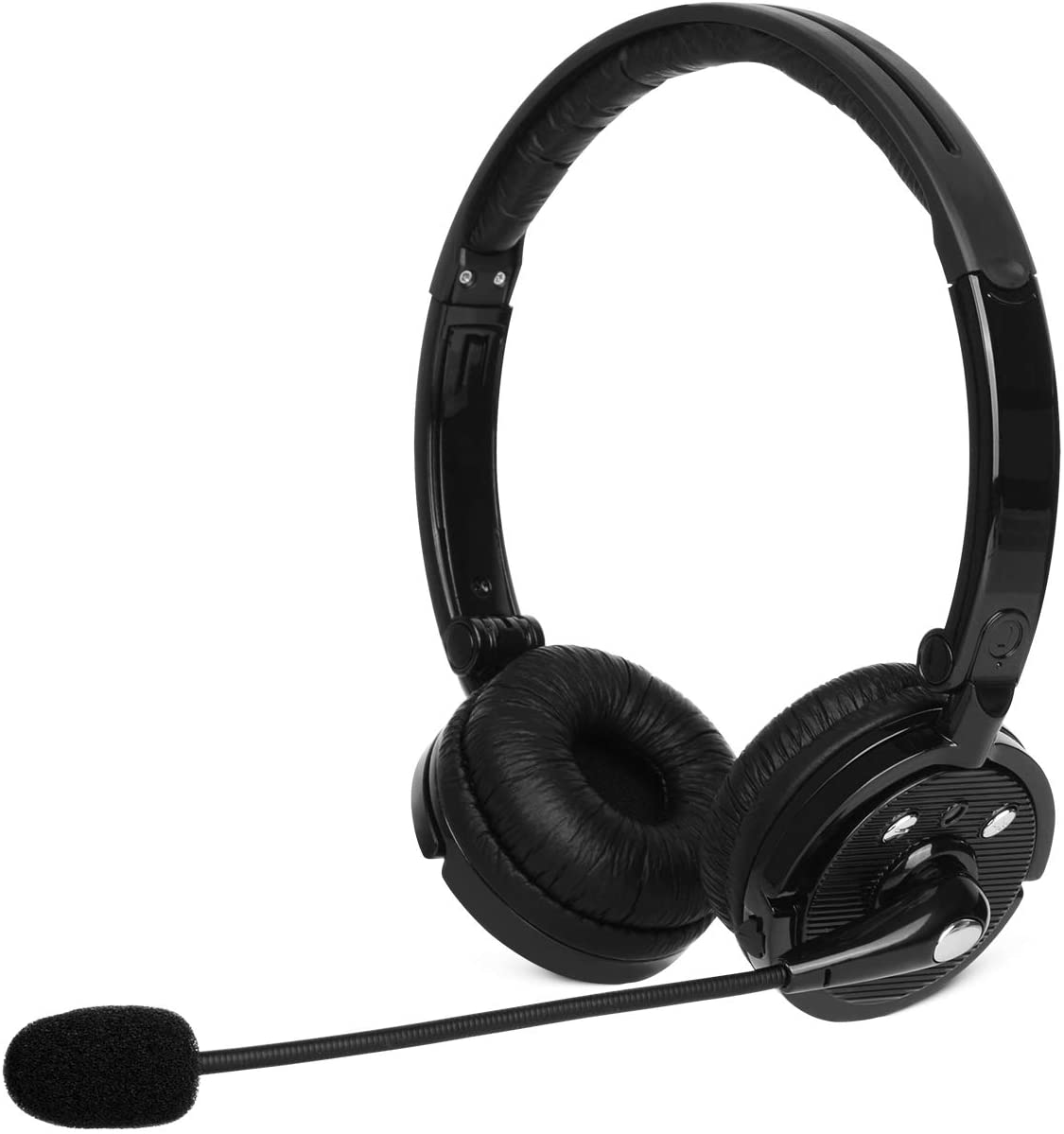 Bluetooth Headphones for Cell Phones, Wireless Office On Ear Headset with Noise Cancelling Microphone - BLACK.