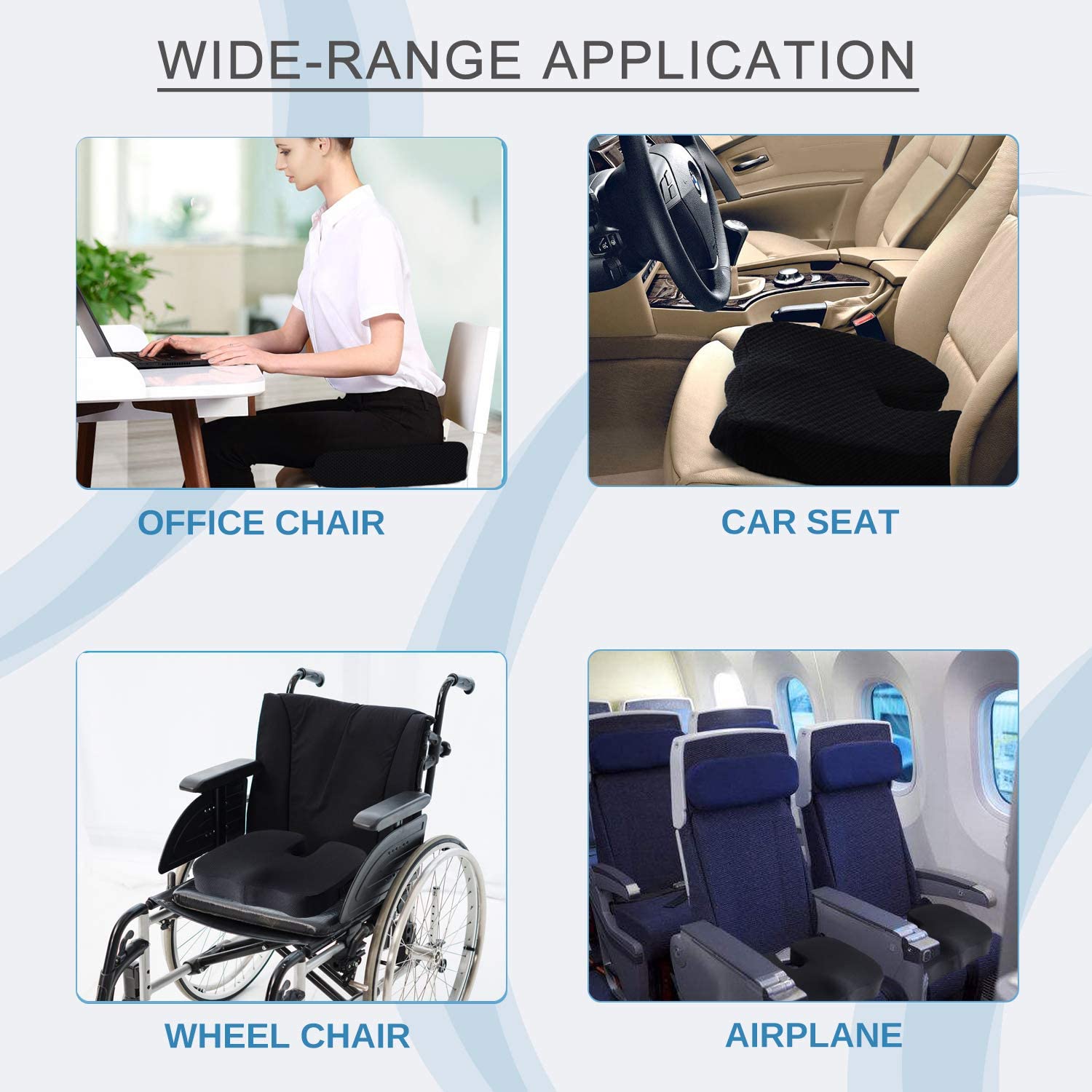 Coccyx Seat Cushion Orthopedic Memory Foam Seat Cushion.