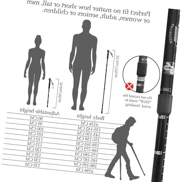 TheFitLife Nordic Walking Trekking Poles With Antishock And Quick Lock.