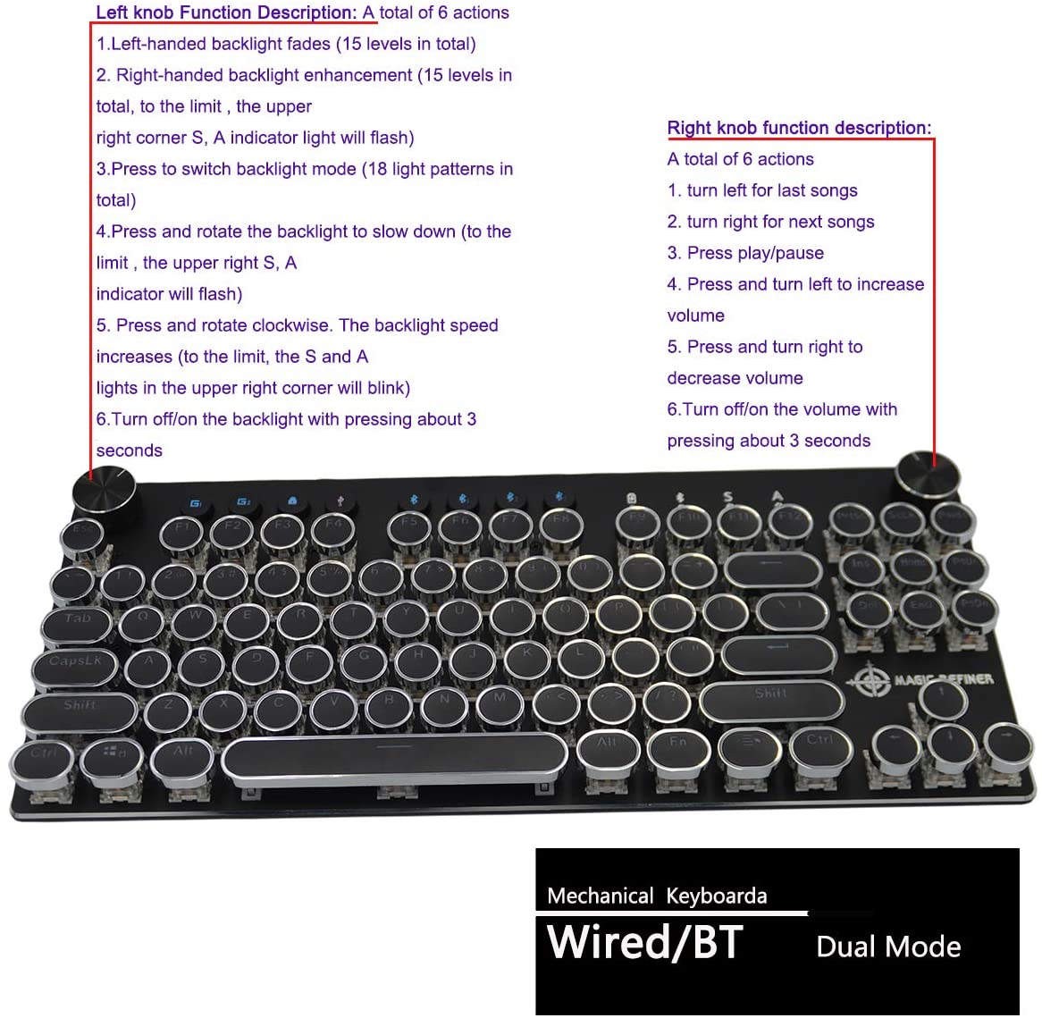 MK11 RGB Mechanical Gaming Keyboard Wired Multi-Device.