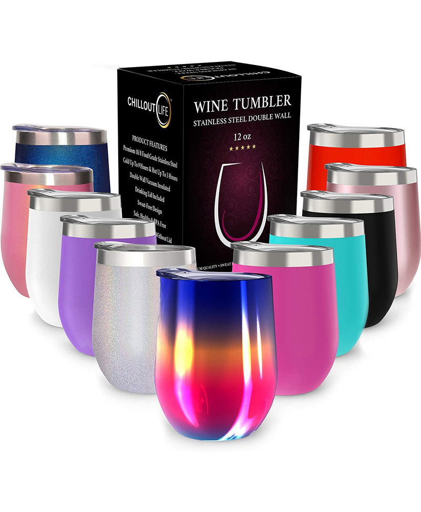 Wine Tumbler Double Wall Vacuum Insulated Travel Tumbler Cup for Coffee  --  (NC)