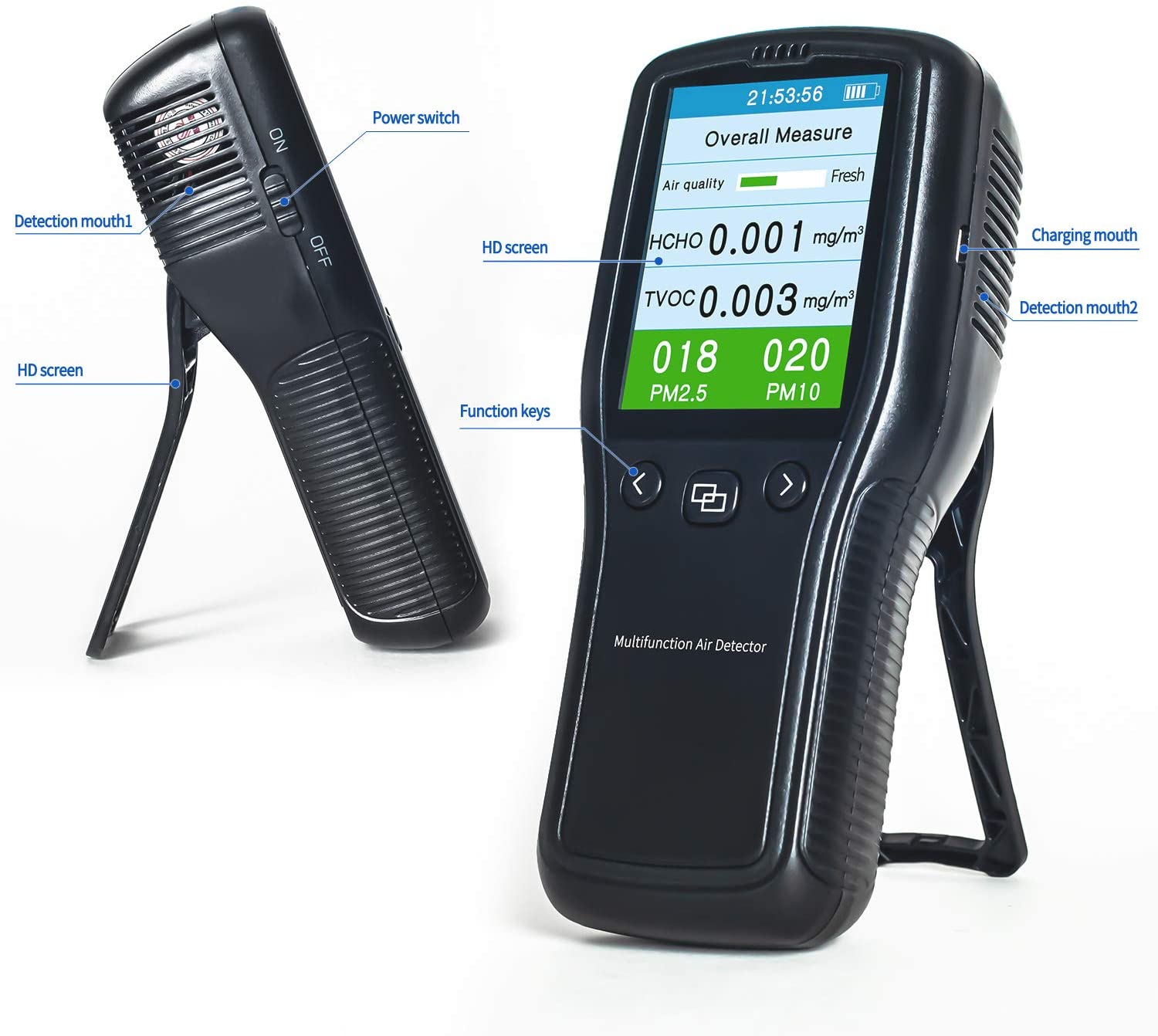 Multifunctional Indoor Formaldehyde Detector Air Quality Tester. (LNC)