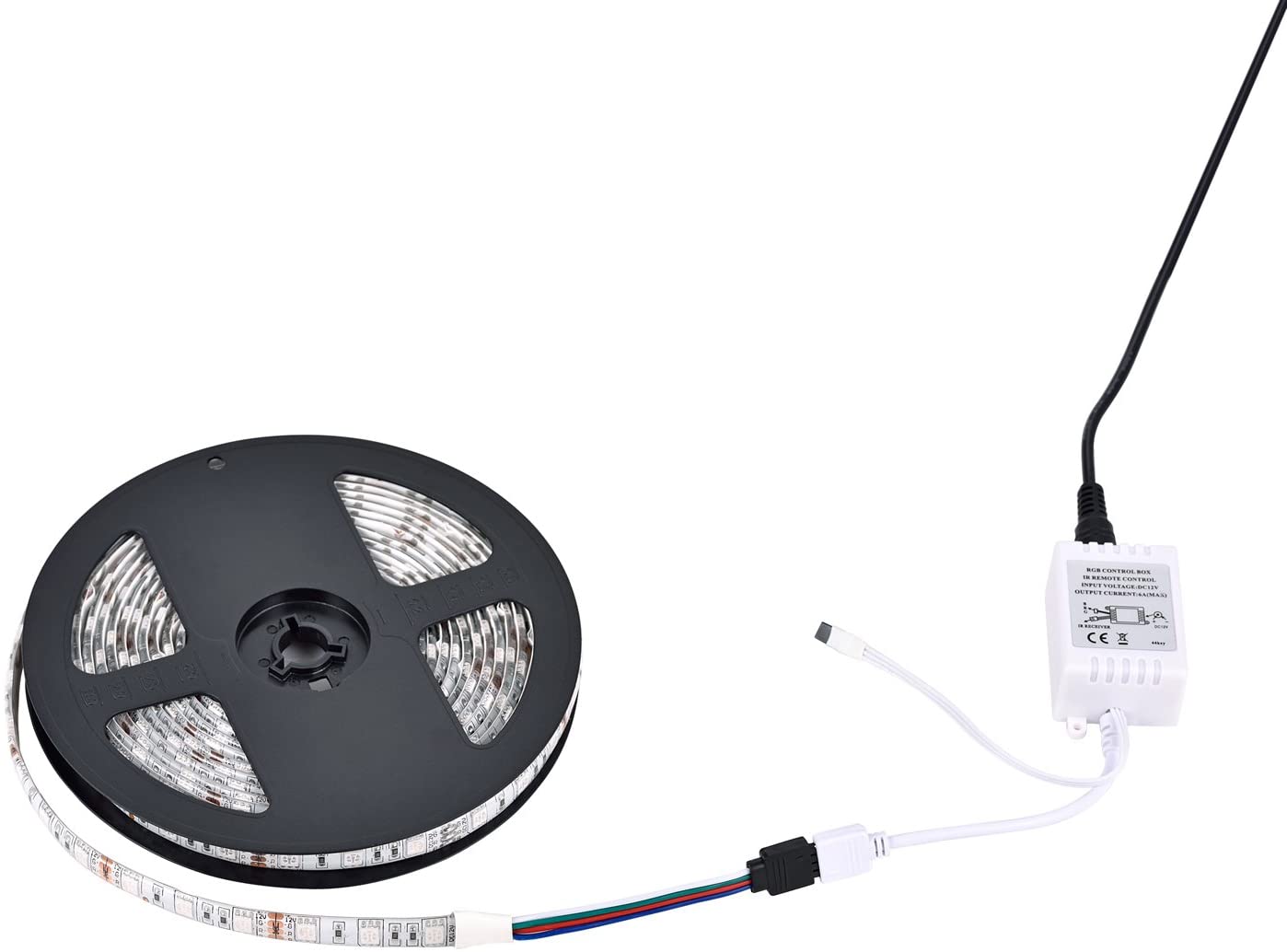LUMINOSUM Waterproof LED Strip Lights RGB Kit with 44-Key IR Controller and DC12V 5A Power Adapter