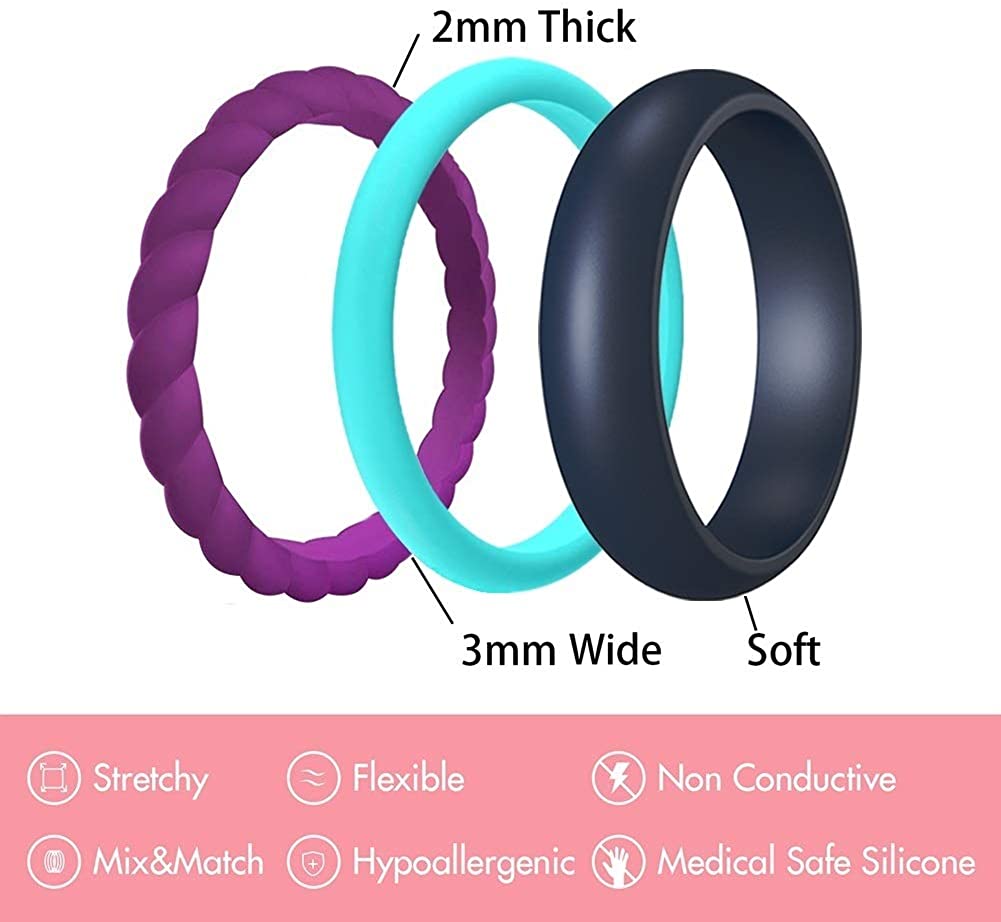 FREE- 7 Packs Silicone Wedding Ring for Women
