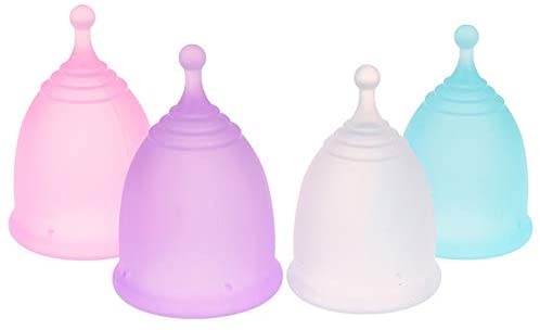 4pcs Medical Grade Soft Silicone Moon Lady Period Hygiene Reusable Cup (S&L size) - e4cents