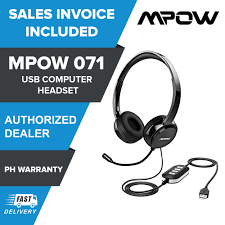 Mpow USB Headset/ 3.5mm Computer Headset with Microphone Noise Cancelling, Lightweight PC Headset Wired Headphones