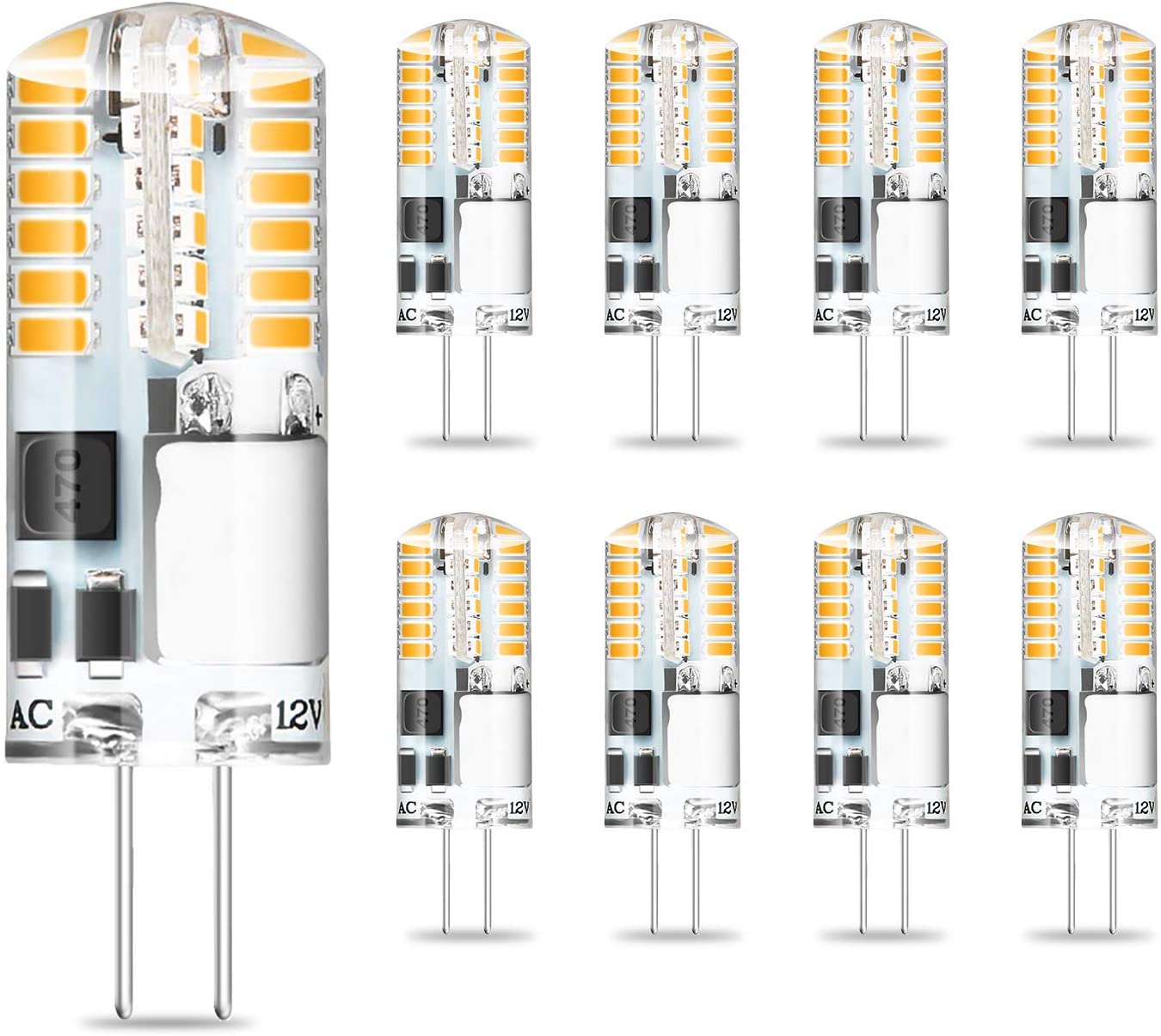 G4 LED Bulb Light 3W 12V AC/DC Warm White 2700K G4 Bi-pin Base Lamp 48x3014 SMD 20W 30W. - e4cents