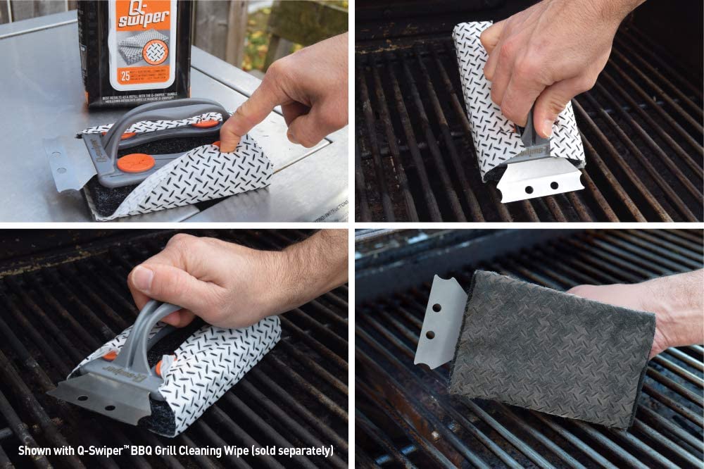Q-Swiper BBQ Grill Brush with Stainless Steel Scraper. - e4cents