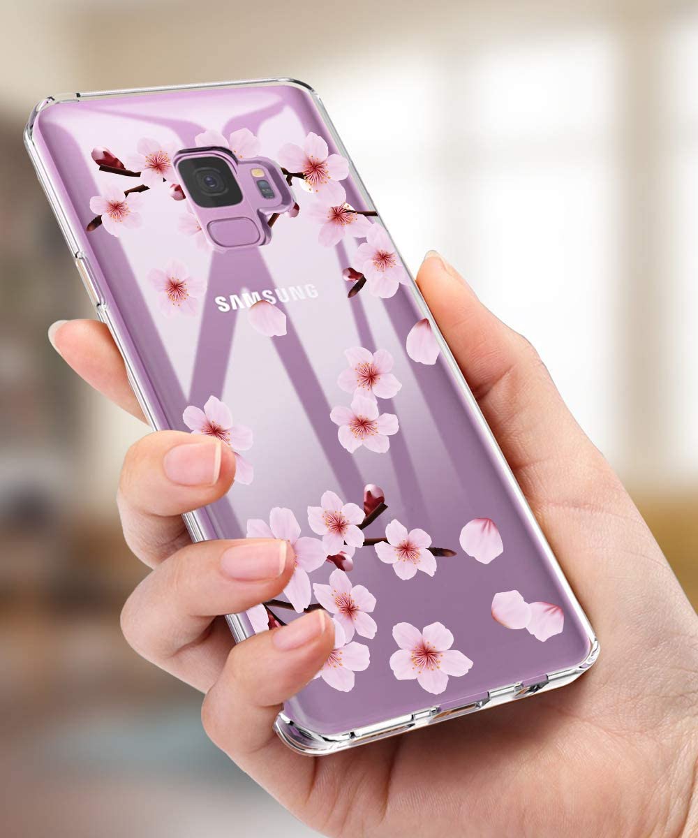 TPU Case for Galaxy S9 Case Floral Pattern Clear Design Transparent.