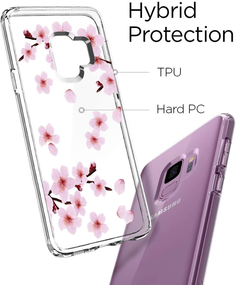 TPU Case for Galaxy S9 Case Floral Pattern Clear Design Transparent.