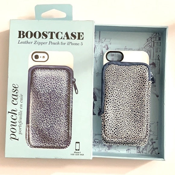 BOOSTCASE LEATHER ZIPPER POUCH FOR IPHONE 5  (LNC)