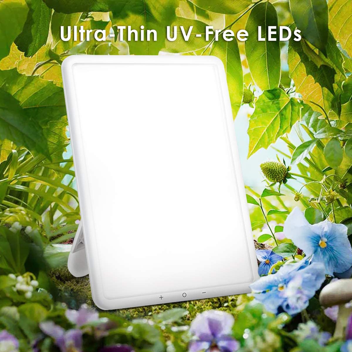 Light Therapy Lamp, Ultra-Thin UV-Free 10000 Lux Therapy Light with Timer Function