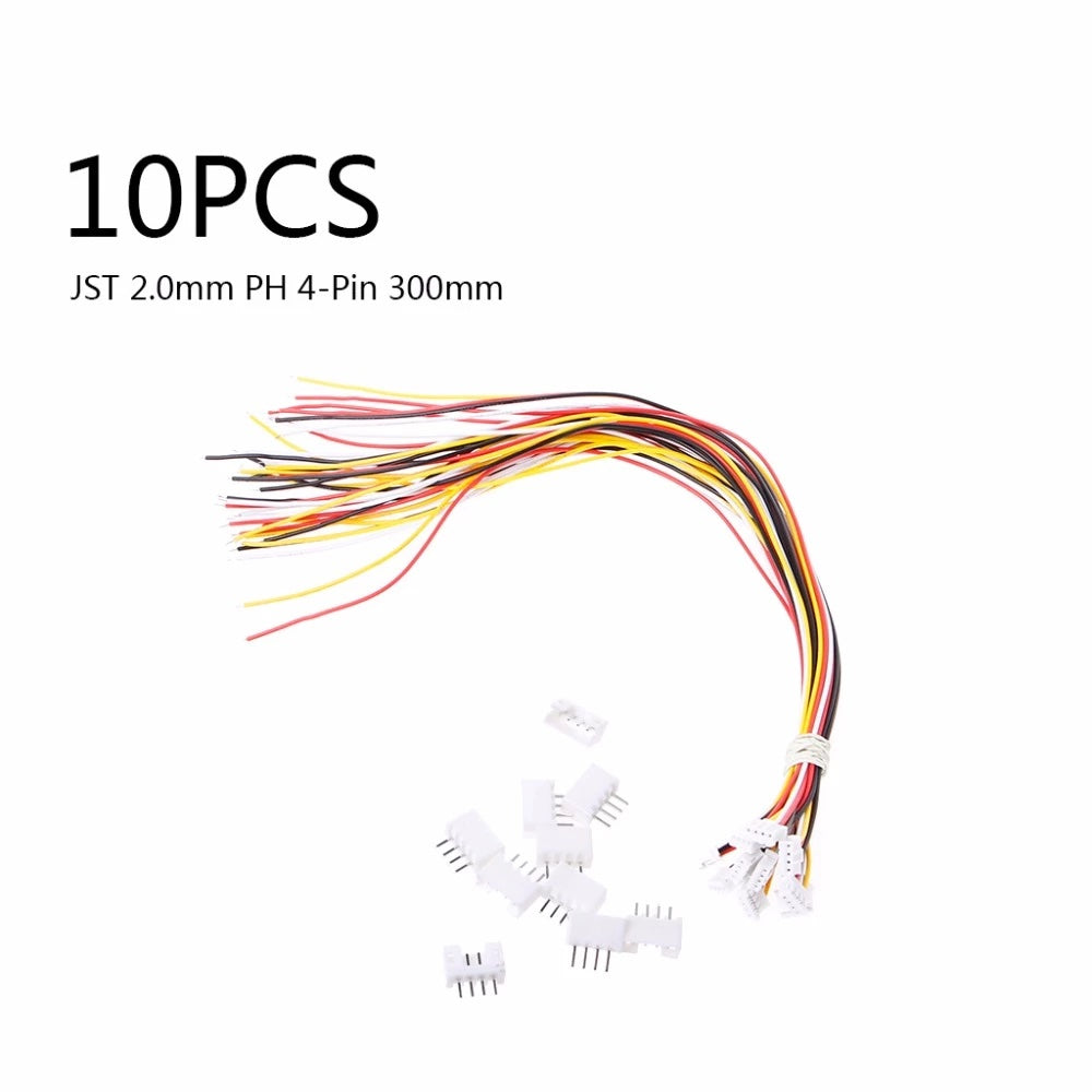 10 Sets Mini Micro Jst 2.0 Ph 4 Pin Connector Plug Male With 150mm Cable & Female. - e4cents